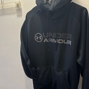Under Armour Men's Black Hoodie with Gray Logo
